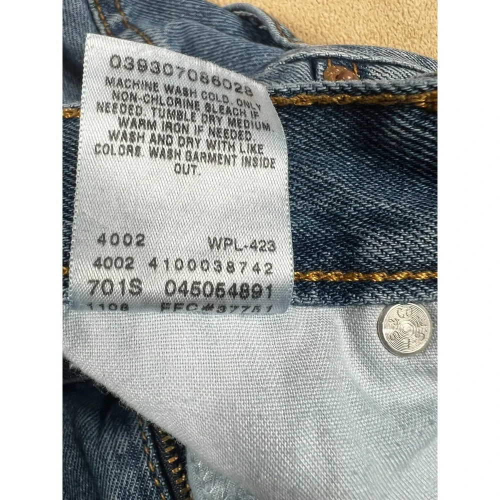 Levis 505‎ Regular Straight Mens Size 38X35 Zip Fly Denim Jeans Blue